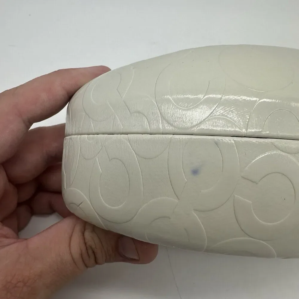 Coach Original White Logo Hard Sunglass Case Holder Sunglasses Microfiber Cloth